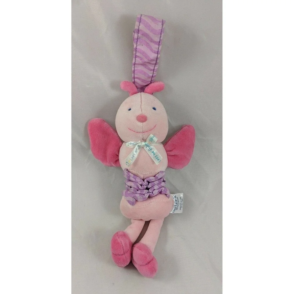 Carters‎ Starters Pink Insect Bug Butterfly Plush Bell Wiggles 12 Inch Stuffed